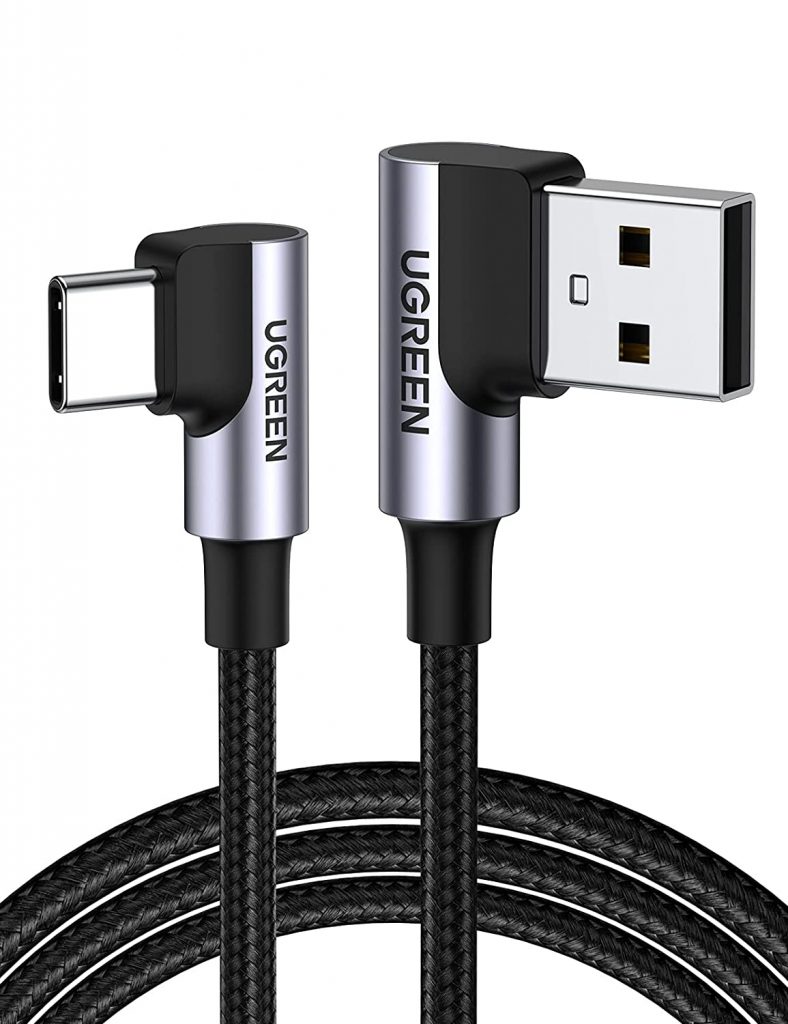 Right Angle USB C Quick Charging Cable