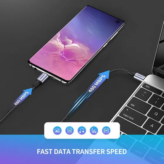 UGREEN USB C To USB C Male to Male Fast Charging Cable (2M) - Image 3