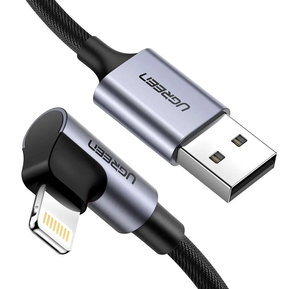 Right Angled Lightning To USB 2.0 A Male Cable