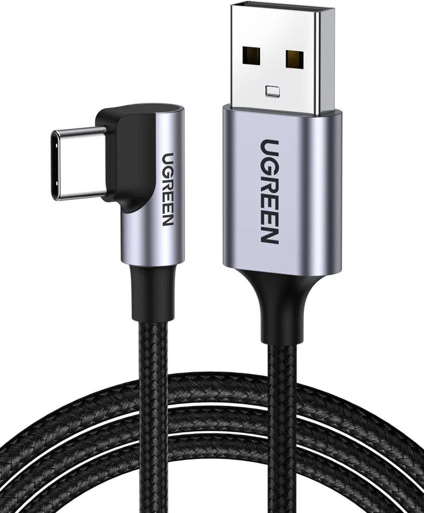 Angled USB A to USB-C Fast Charging Cable
