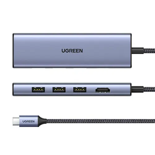 Ugreen 3 Port 6 in 1 Multifunction Adapter, Type C to USB 3.0 + 4K HDMI Card Reader UG