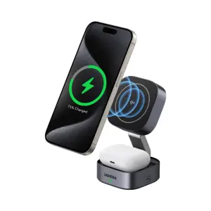 Ugreen 35316 2-in-1 Qi2 Magnetic Foldable Charging Station (No AC Adapter)