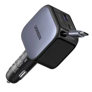 UGREEN Nexode Car Charger 90W with Retractable USB-C Cable