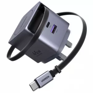 UGREEN Nexode Pro 45W GaN Fast Charger with Retractable USB-C Cable (Model X614)